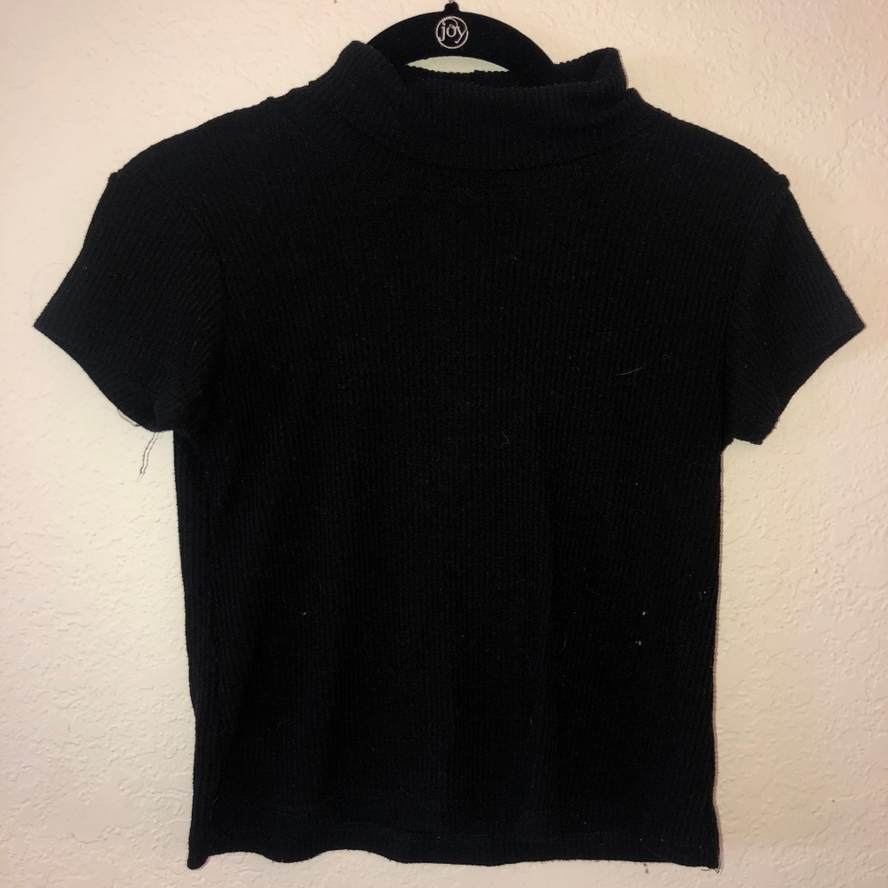 Brandy Melville Black ribbed Turtle neck shirt